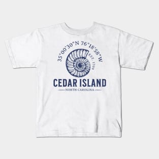 Cedar Island Nautilus Sea Shell Vacation in NC Kids T-Shirt